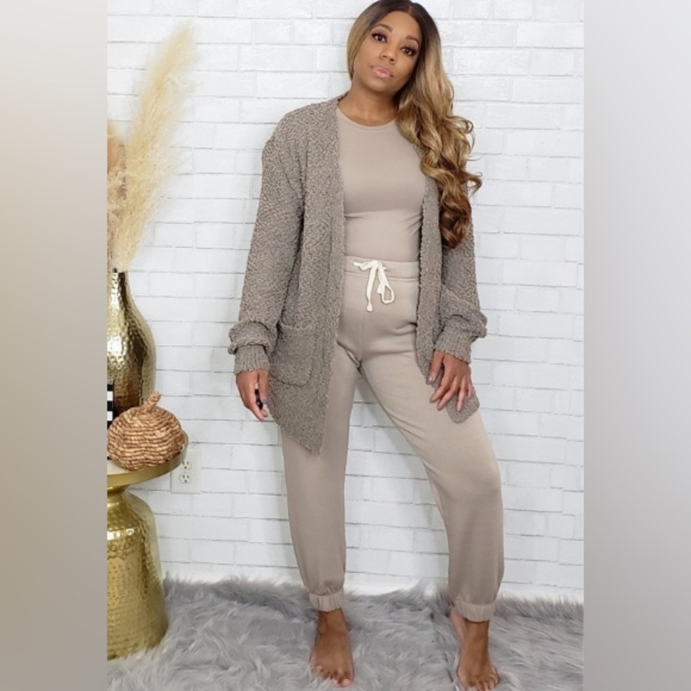 Popcorn Cozy Cardigan- Ash Mocha